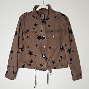 Indigo Saints Brown Jacket with Star Print